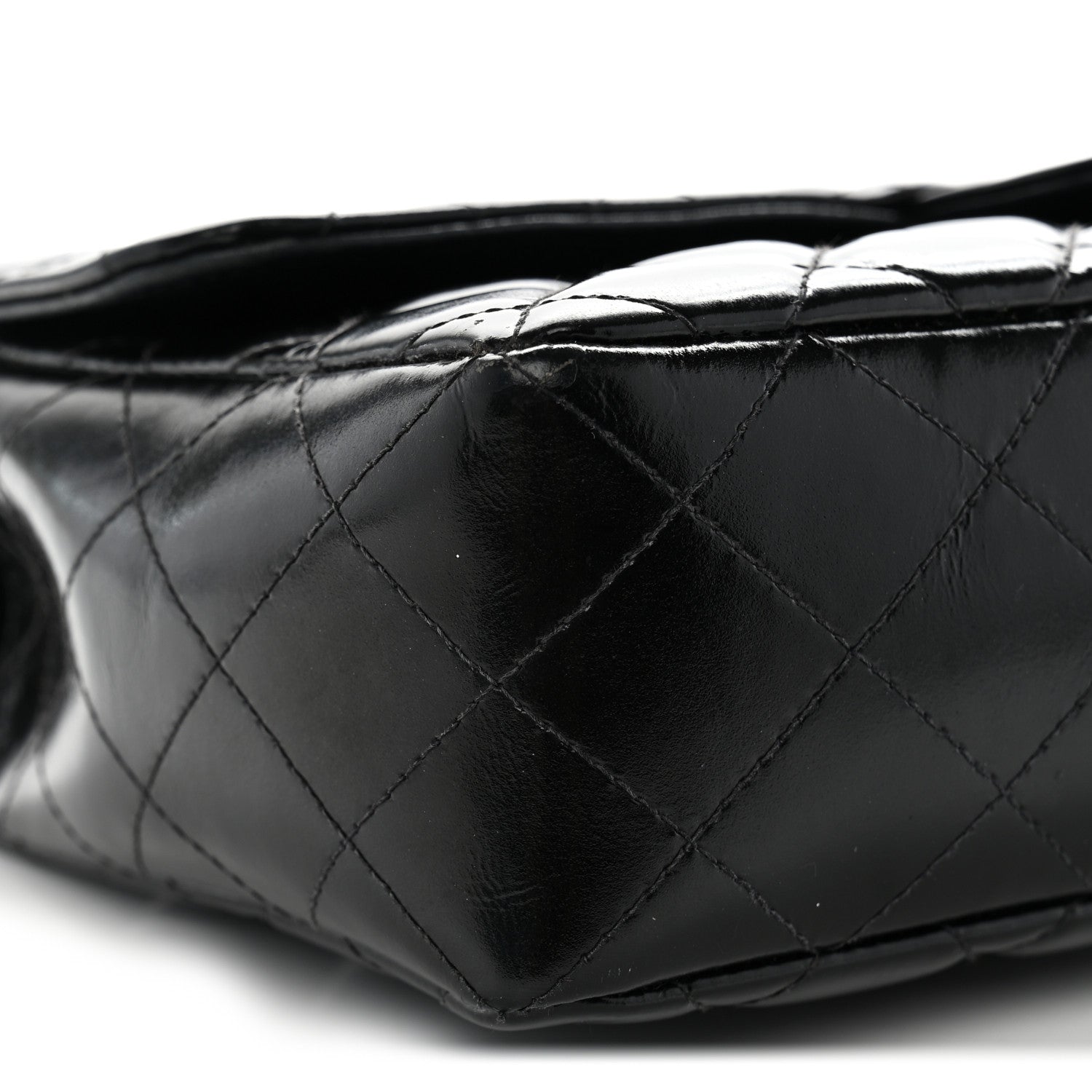Chanel Patent Quilted Medium Rectangular Kelly Flap Bag Black 8 of 10