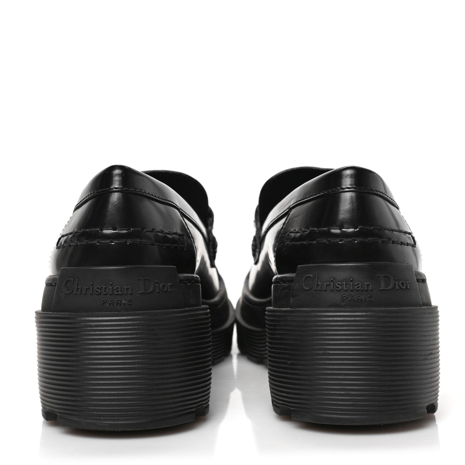 Christian Dior Brushed Calfskin Dior Code Lug Sole Platform 35mm Loafers 36 Black 5 of 8
