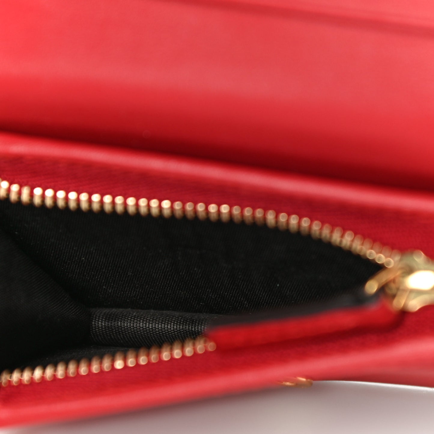 GG Supreme Monogram Bosco Patch Card Case Wallet Beige Malva Hibiscus Red