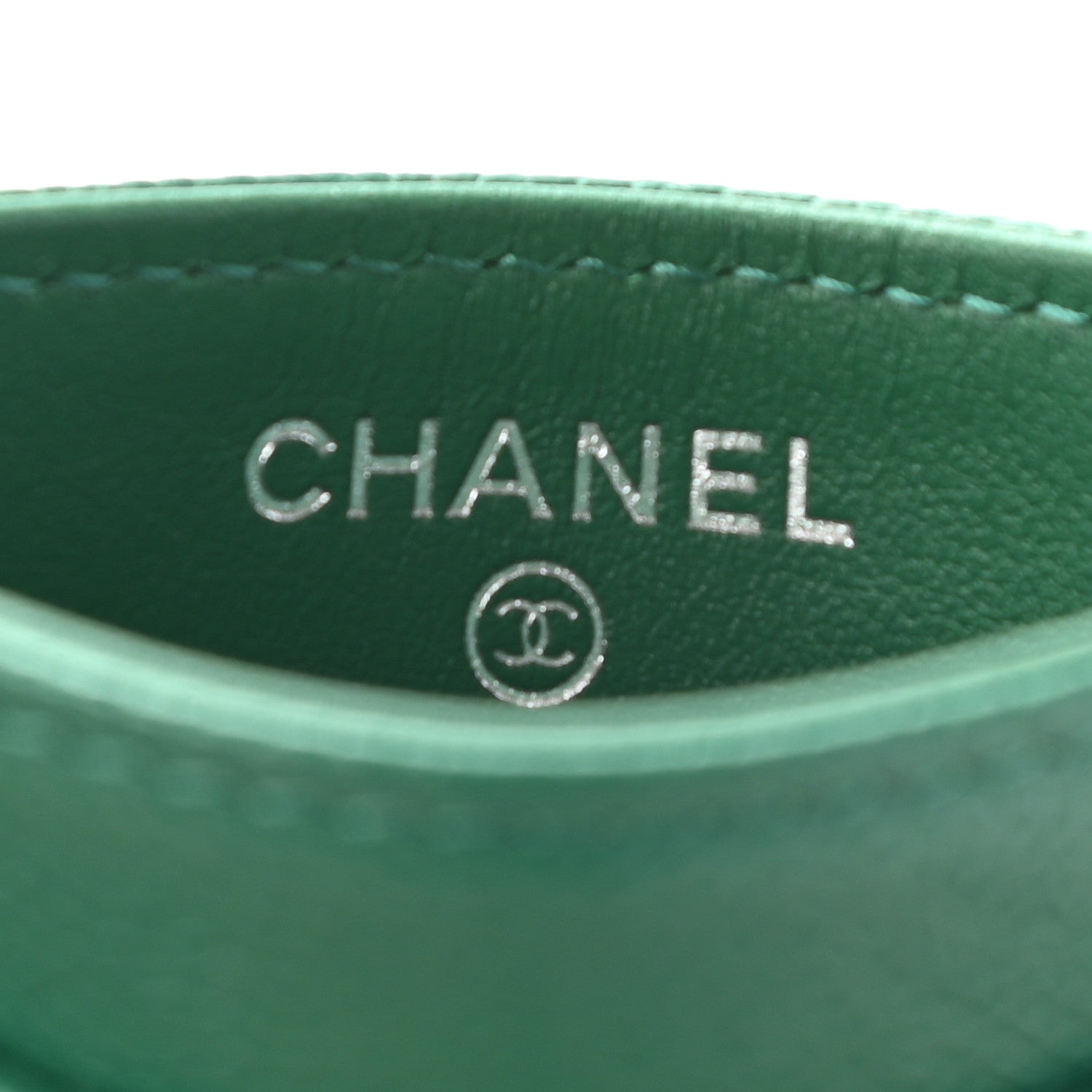 Chanel Caviar Quilted Card Holder Green 6 of 8