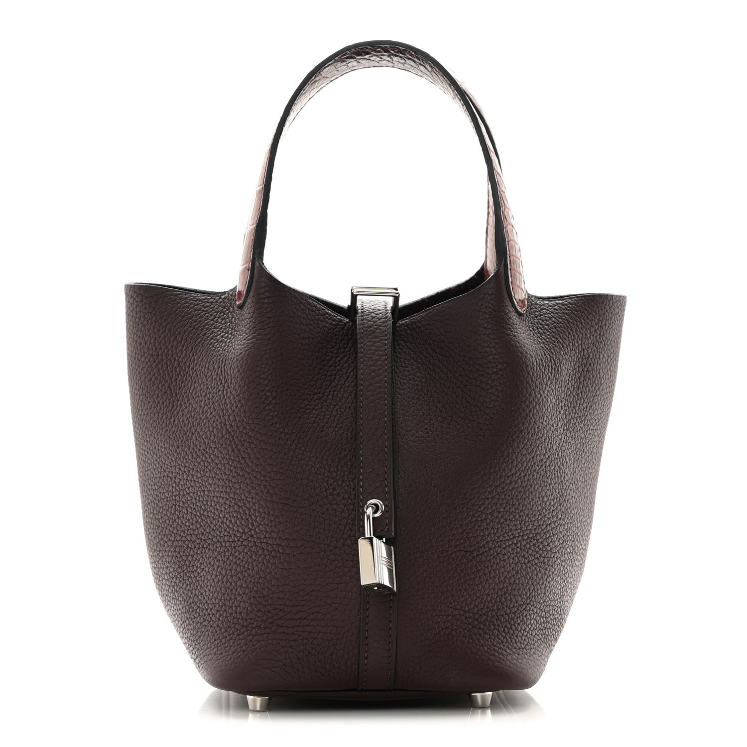 Hermes Taurillon Clemence Matte Alligator Picotin Lock Touch 18 PM Rouge Sellier Bourgogne 1 of 11