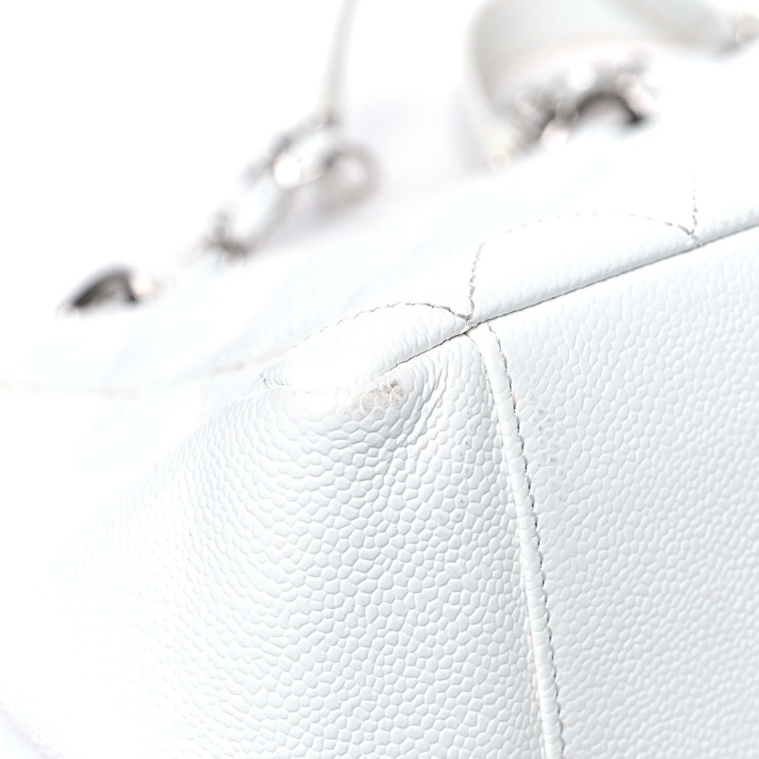 Chanel Caviar Quilted Grand Shopping Tote GST White 11 of 15