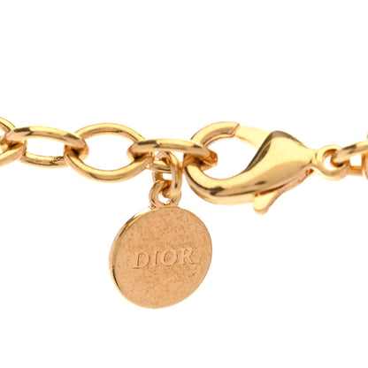 Christian Dior Metal CD Choker Necklace Gold Pink 5 of 6