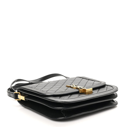 Saint Laurent Lambskin Quilted Monogram Medium Solferino Satchel Black 4 of 12