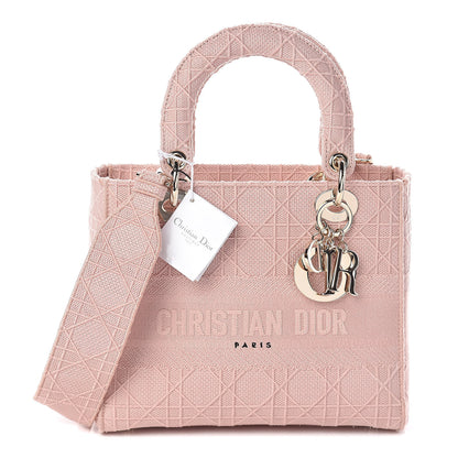 Christian Dior Canvas Cannage Medium Lady Dior Pink 2 of 9