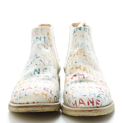 Chanel Canvas Logo Short Boots 38.5 Multicolor 2 of 17