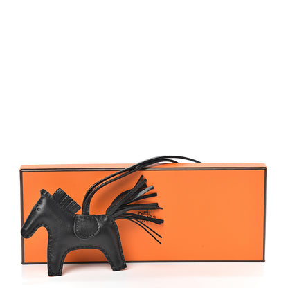 Hermes Milo Lambskin Grigri Rodeo Horse Bag Charm PM So Black 5 of 5