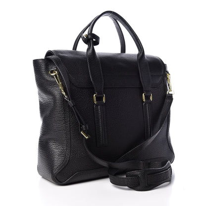 3.1 Phillip Lim 3.1 Textured Calfskin Large Pashli Satchel Black 3 of 9