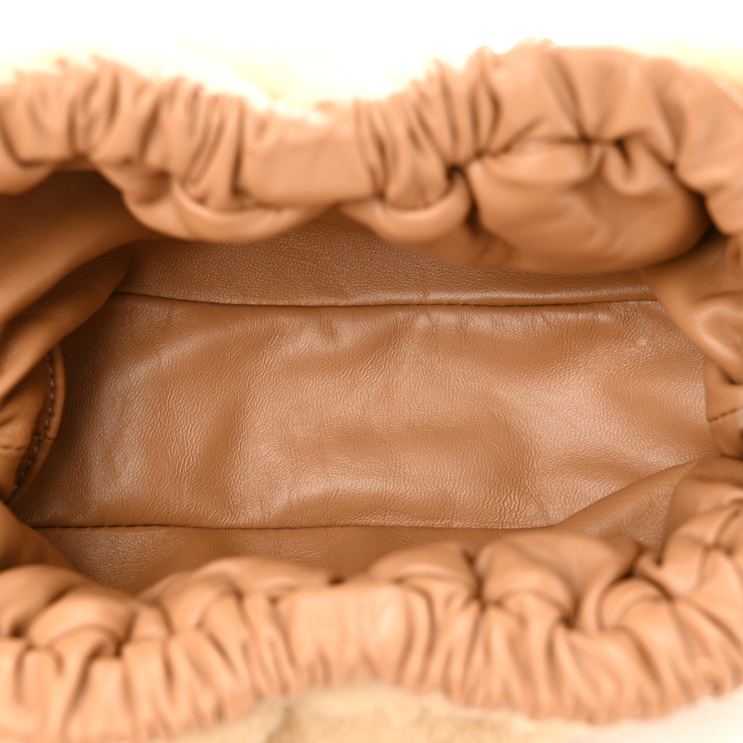 Shearling Mini Cloud Clutch Natural