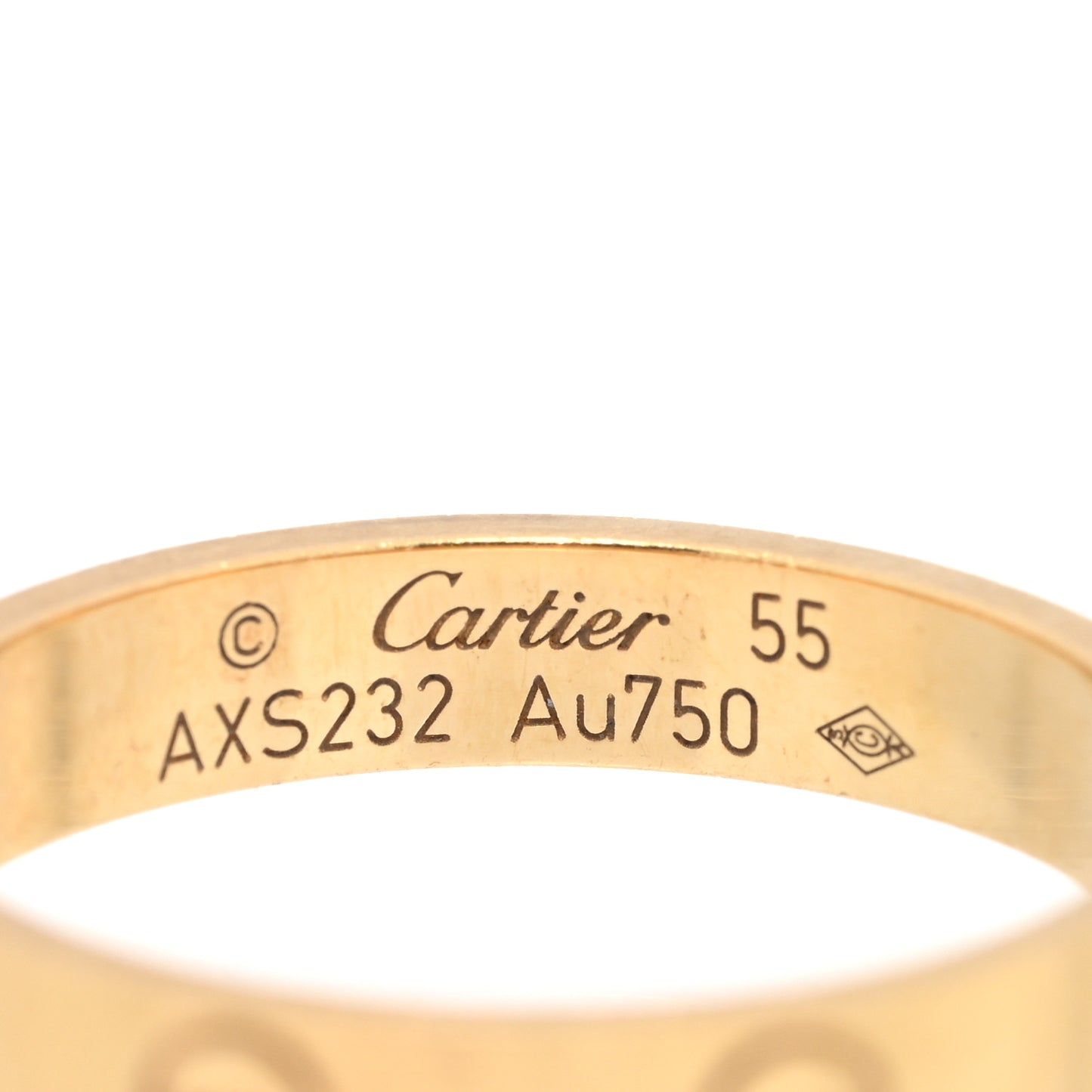 18K Yellow Gold 3.5mm LOVE Wedding Band Ring 55 7.25