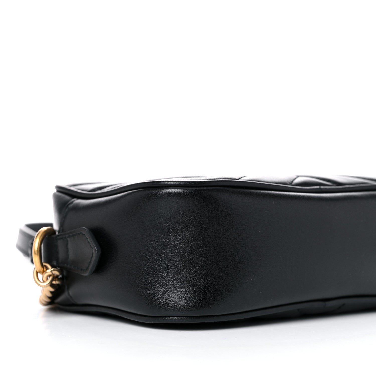 Gucci Calfskin Matelasse Mini GG Marmont Chain Shoulder Bag Black 9 of 12