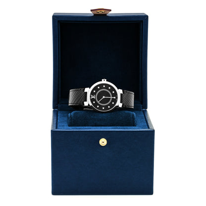 Louis Vuitton Stainless Steel Epi Diamond 33mm Tambour Slim Quartz Watch Black 5 of 5