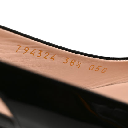Gucci Vernice Crystal Horsebit Lady Slingback Pumps 38.5 Black 8 of 10
