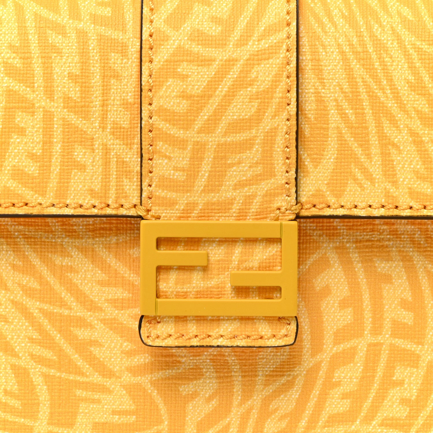 Fendi X SARAH COLEMAN Glazed Fabric Enamel Small FF Vertigo Baguette Belt Pouch Mimosa 8 of 14