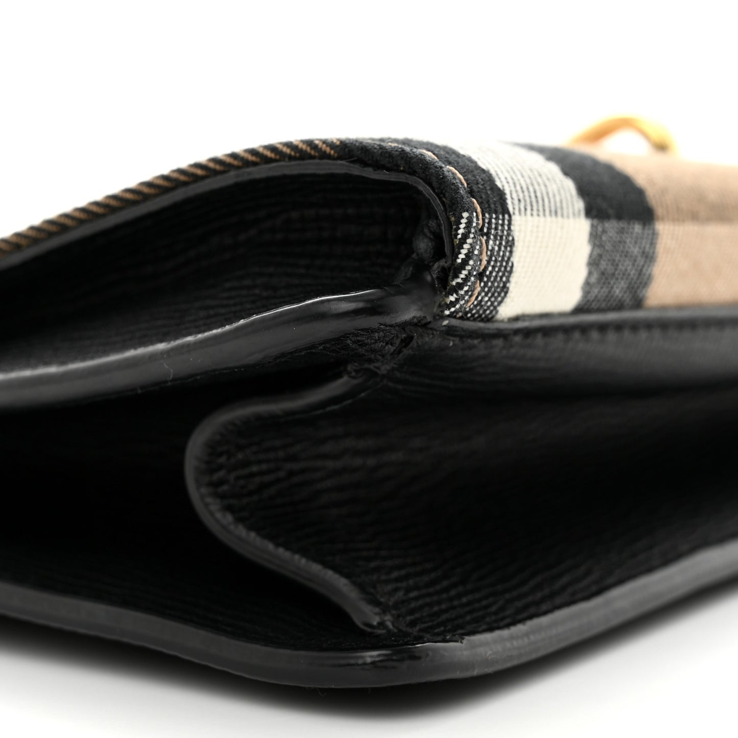 Derby Calfskin House Check Small Macken Crossbody Bag Black