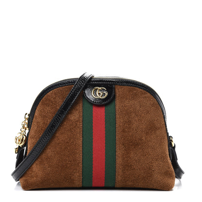Gucci Suede Patent Web Small Ophidia Dome Shoulder Bag Nocciola Black 1 of 13