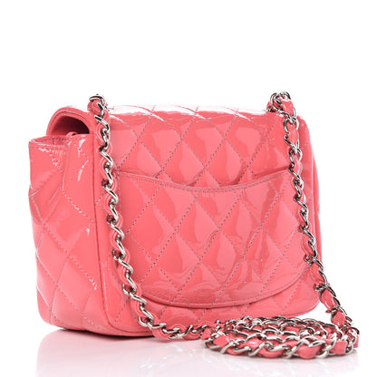 Chanel Patent Quilted Mini Square Flap Pink 3 of 11