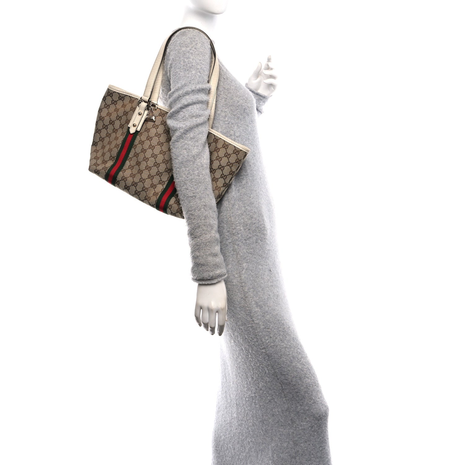 Gucci Monogram Medium Jolicoeur Tote White 2 of 10