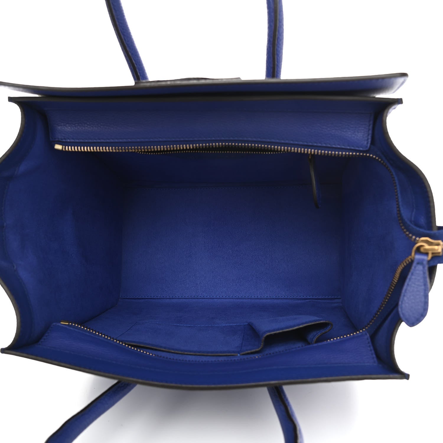 Celine Drummed Calfskin Mini Luggage Indigo 5 of 11