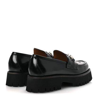 Gucci Cordovan Lux Womens Horsebit 45mm Platform Loafers 37.5 Black 5 of 12