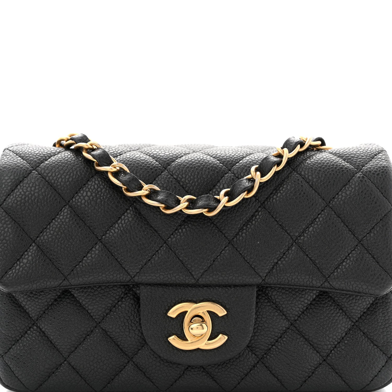 Chanel Metallic Caviar Quilted Mini Rectangular Flap Black 8 of 10