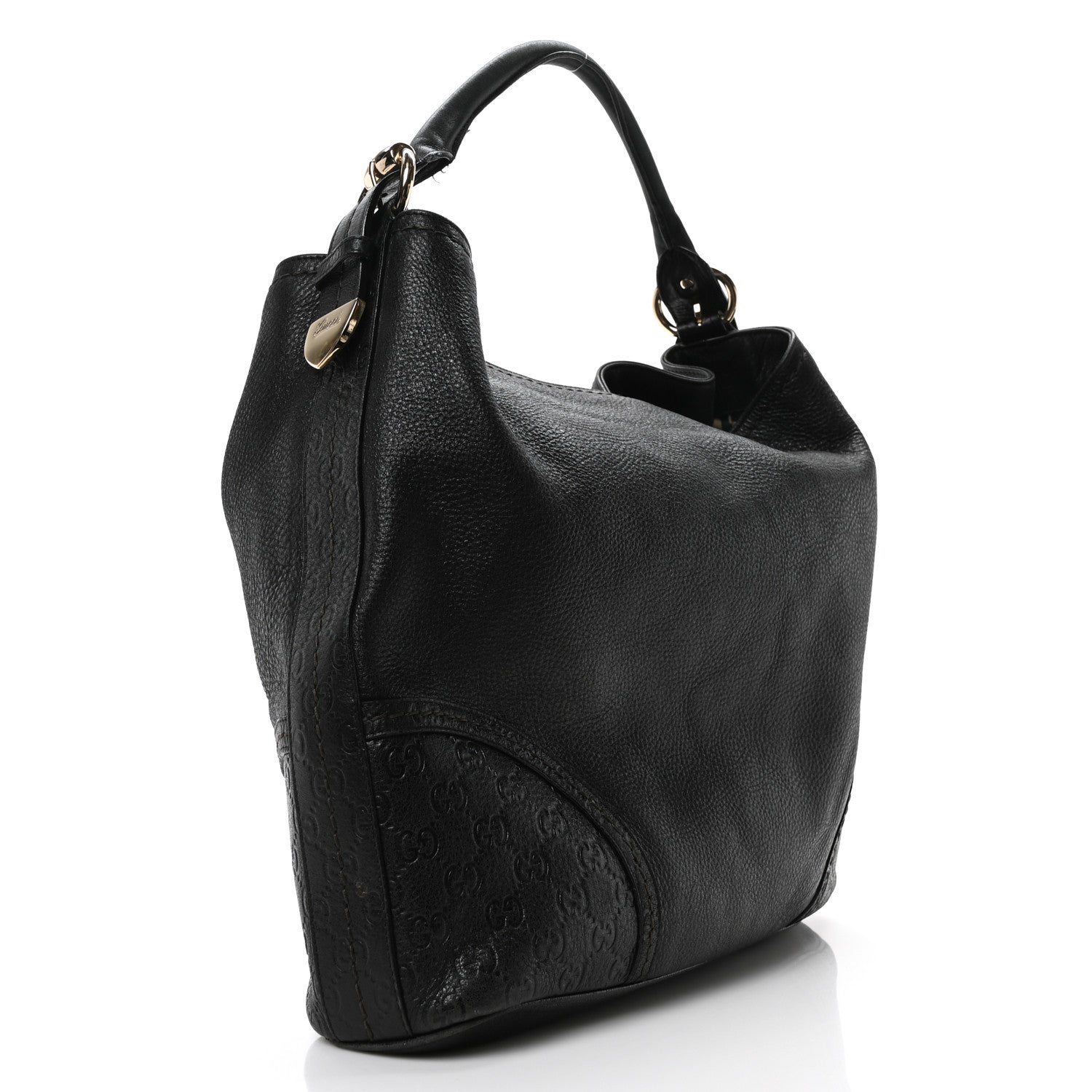 Gucci Calfskin Guccissima Trim Large Signoria Hobo Black 3 of 10
