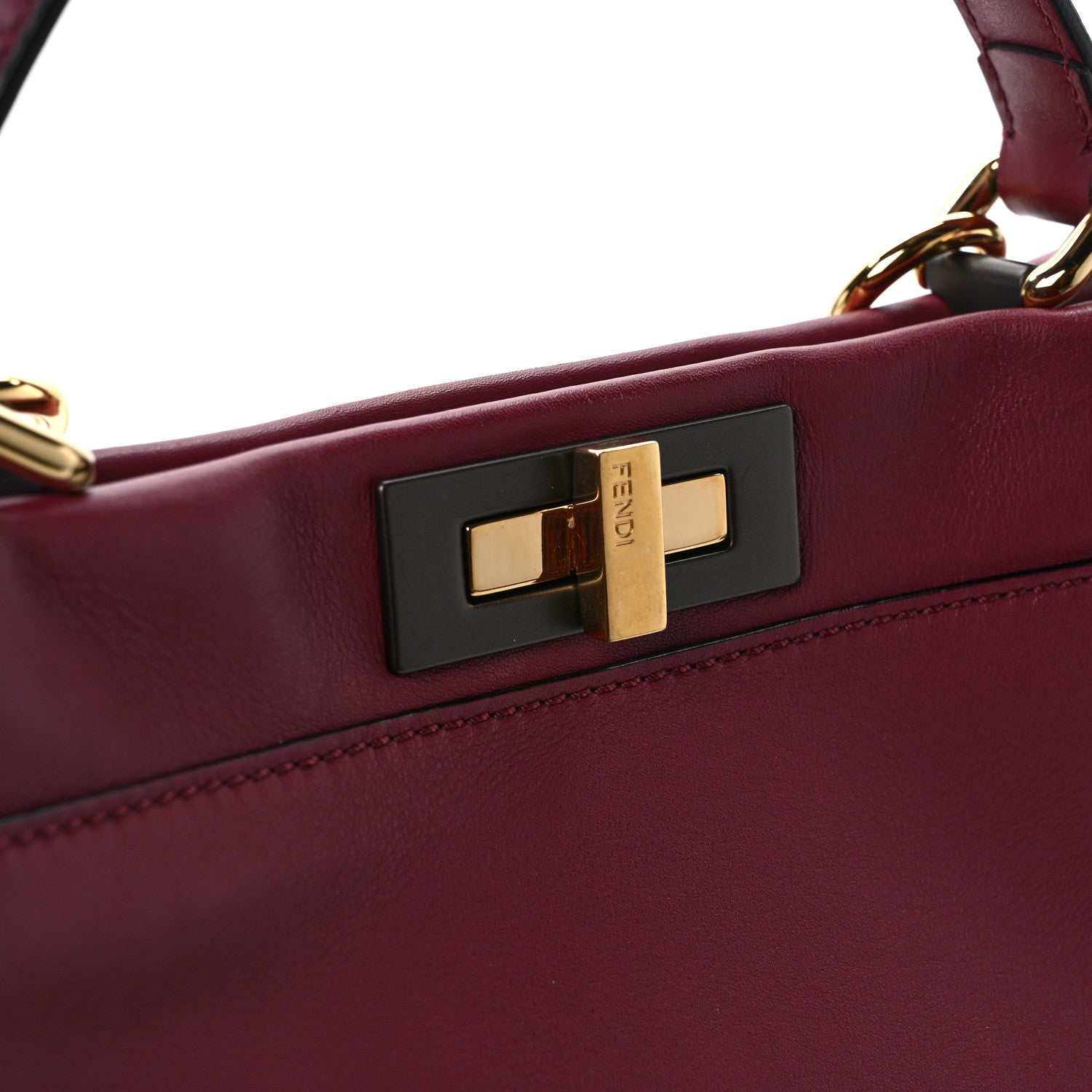 Fendi Vitello Seta Medium Peekaboo Iconic Satchel Magenta 13 of 13