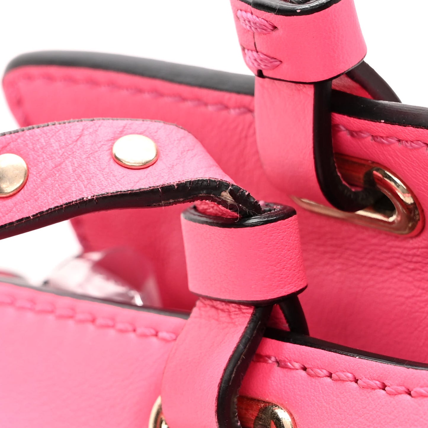 Vitello Medium Rockstud Tote Fuxia Fluo