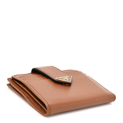 Prada Calfskin Small Triangle Wallet Cognac 4 of 10