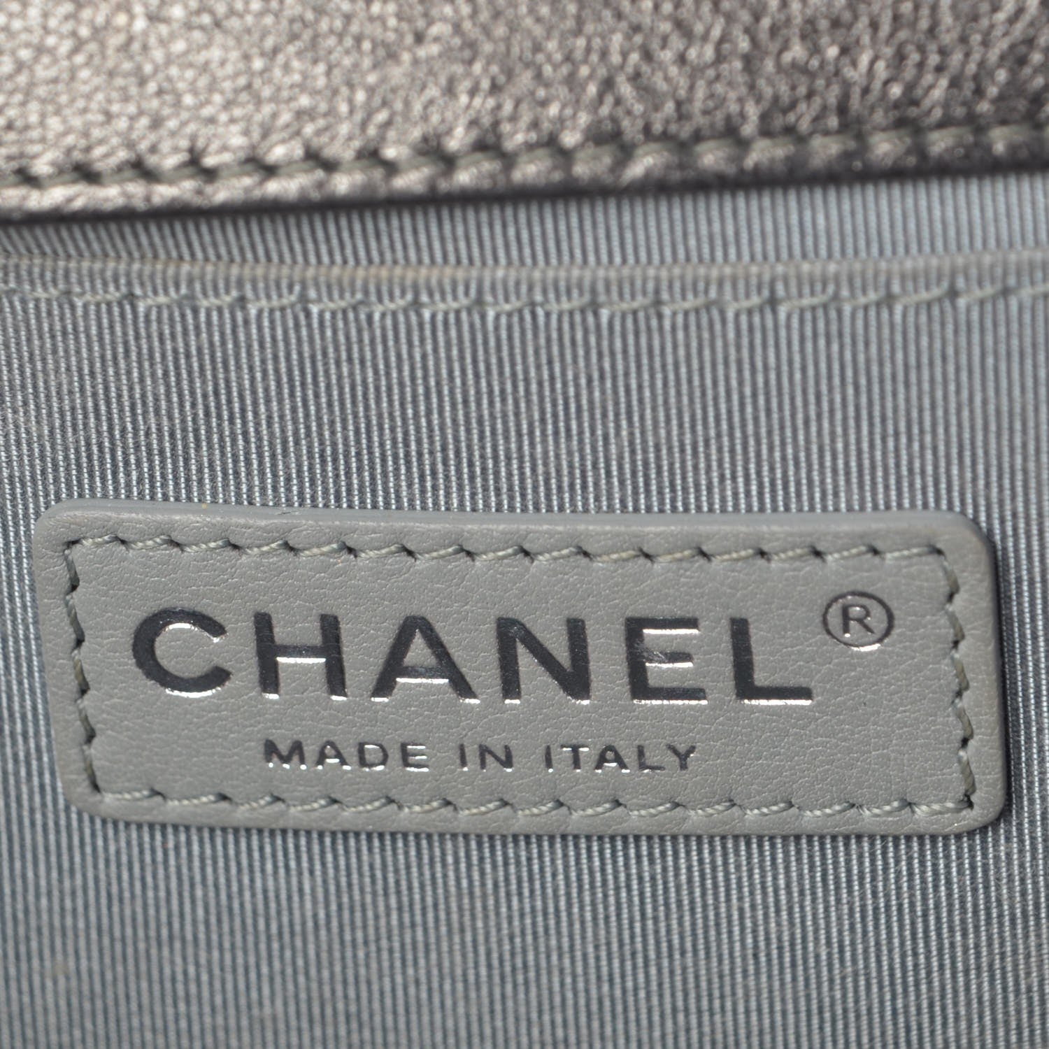Chanel Metallic Lambskin Perforated Medium Boy Flap Dark Silver 6 of 9