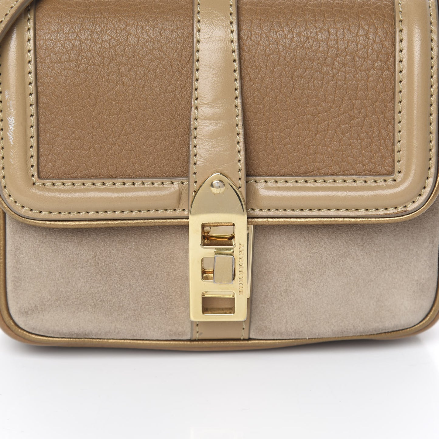 Metallic Grainy Calfskin Suede Mini Berkeley Crossbody Dark Caper