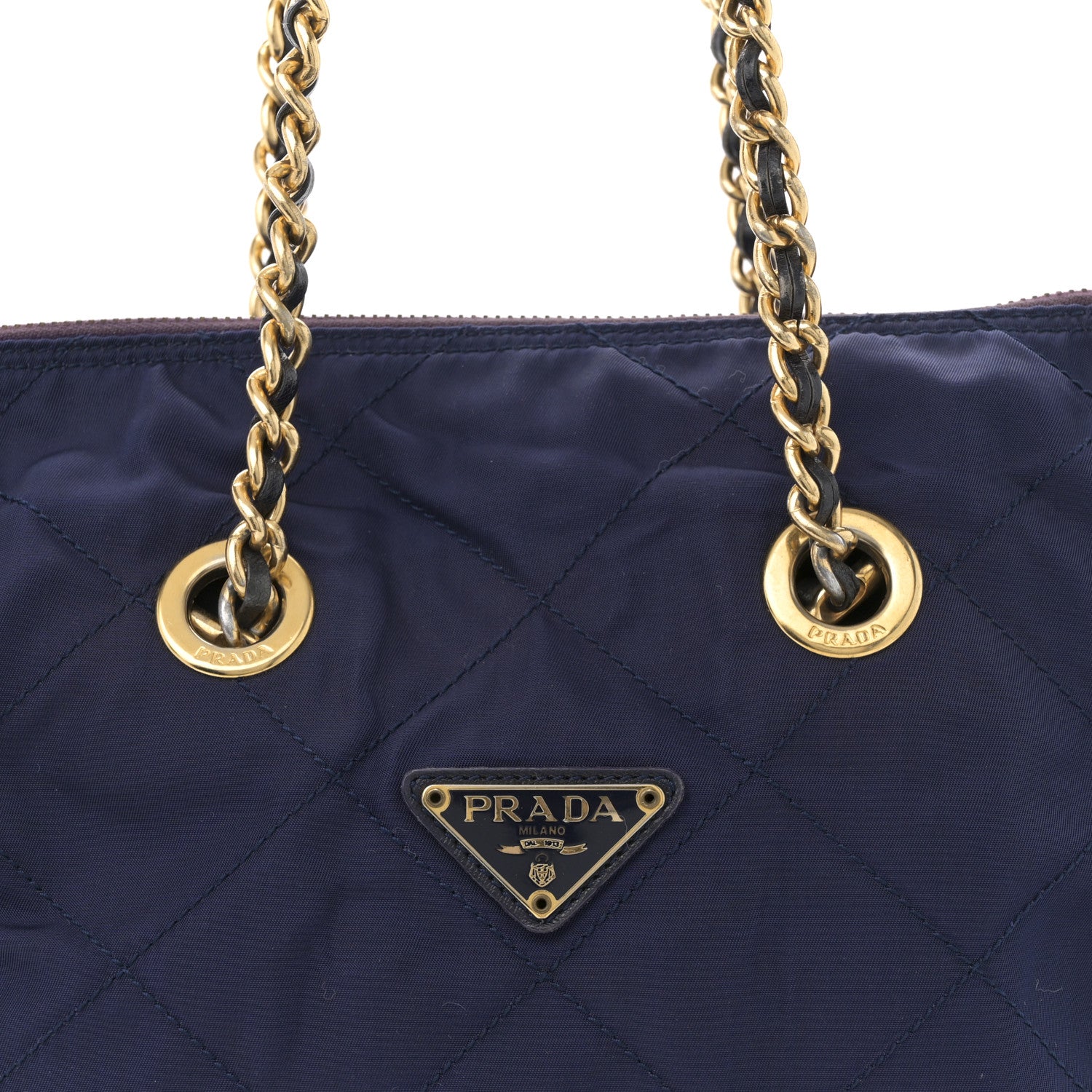 Prada Nylon Tessuto Quilted Shoulder Bag Blue 6 of 10