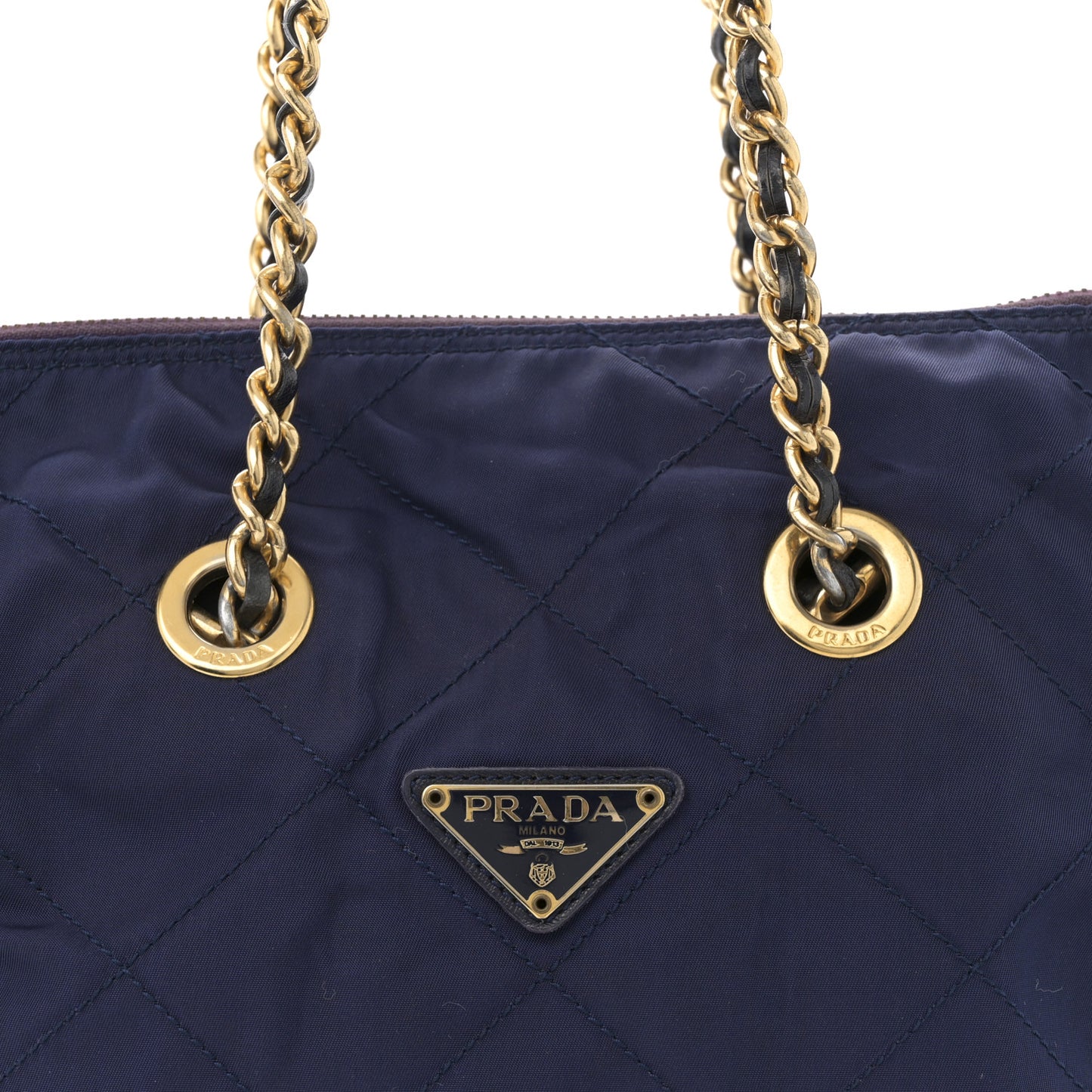 Nylon Tessuto Quilted Shoulder Bag Blue