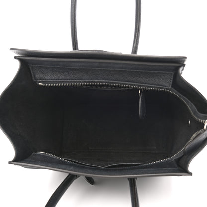 Celine Drummed Calfskin Micro Luggage Black 5 of 15