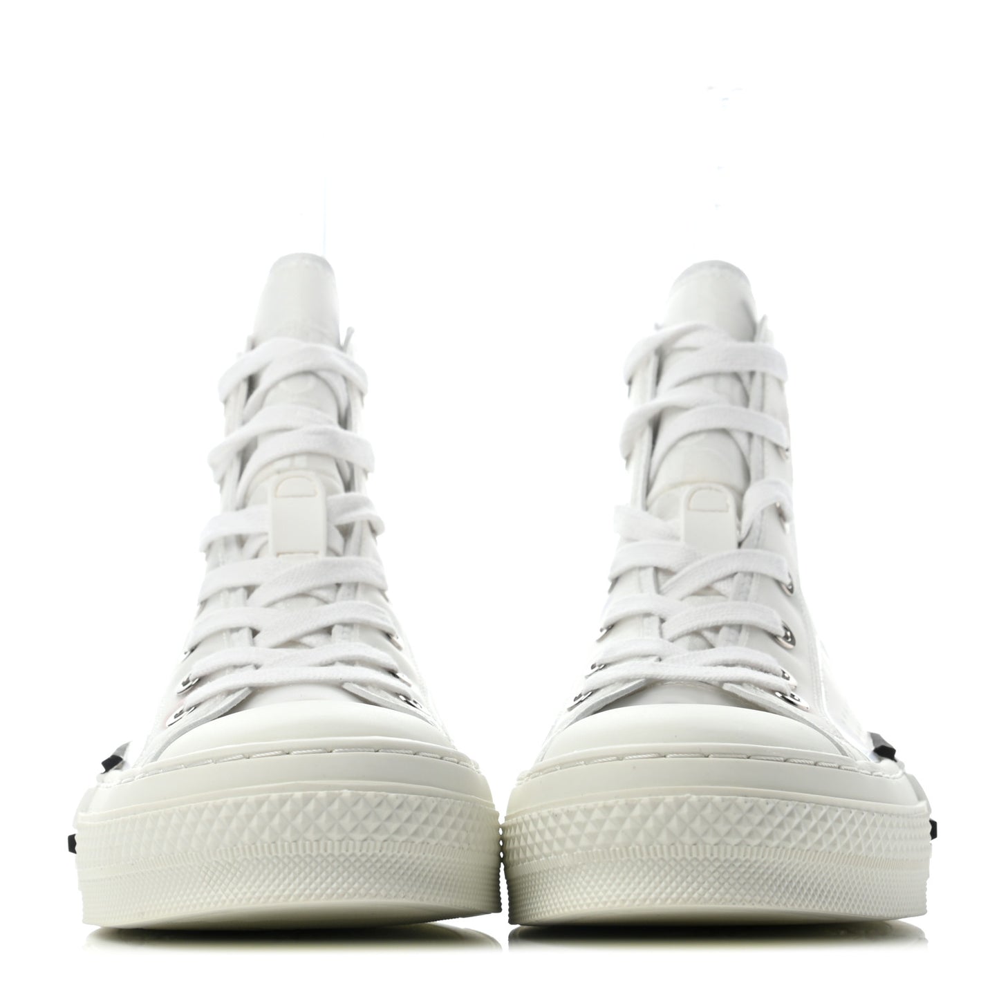 X KENNY SCHARF Technical Canvas Oblique Patch Mens B23 High Top Sneakers 37 White Blue