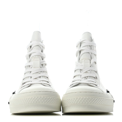 Christian Dior X KENNY SCHARF Technical Canvas Oblique Patch Mens B23 High Top Sneakers 37 White Blue 2 of 5