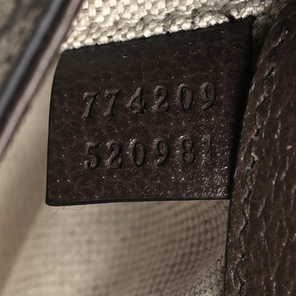 Gucci GG Supreme Monogram Mini Horsebit 1955 Asymmetric Shoulder Bag Beige Ebony 7 of 10