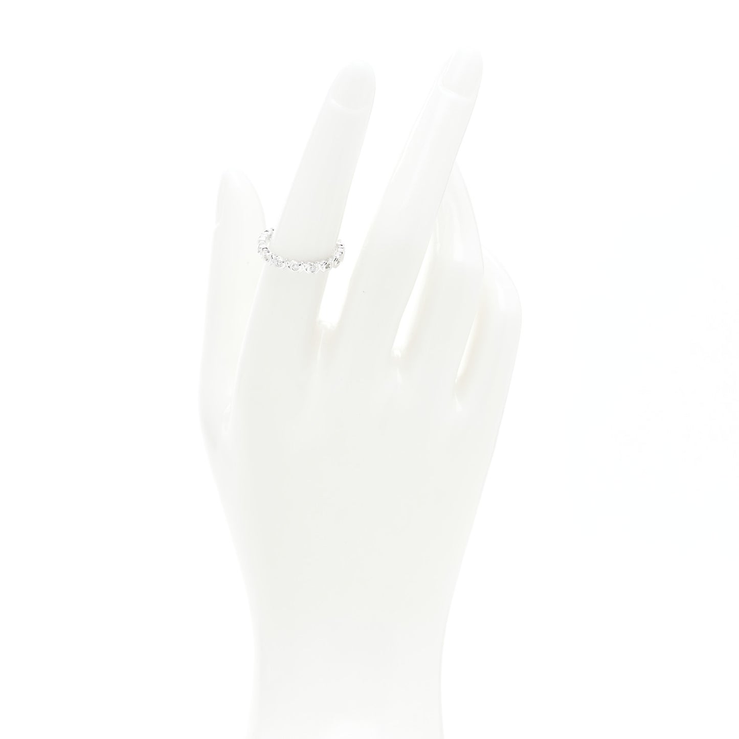 18K White Gold Diamond Love and Kisses Band Ring 53 6.5