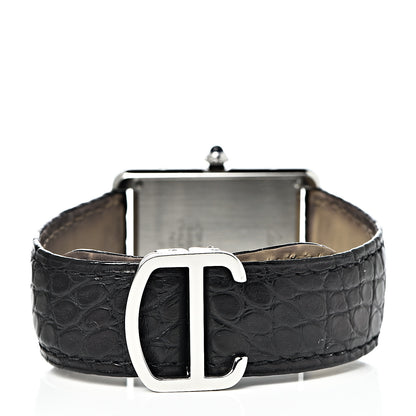 Cartier Stainless Steel Alligator 27mm Tank Solo Quartz Watch 4 of 11