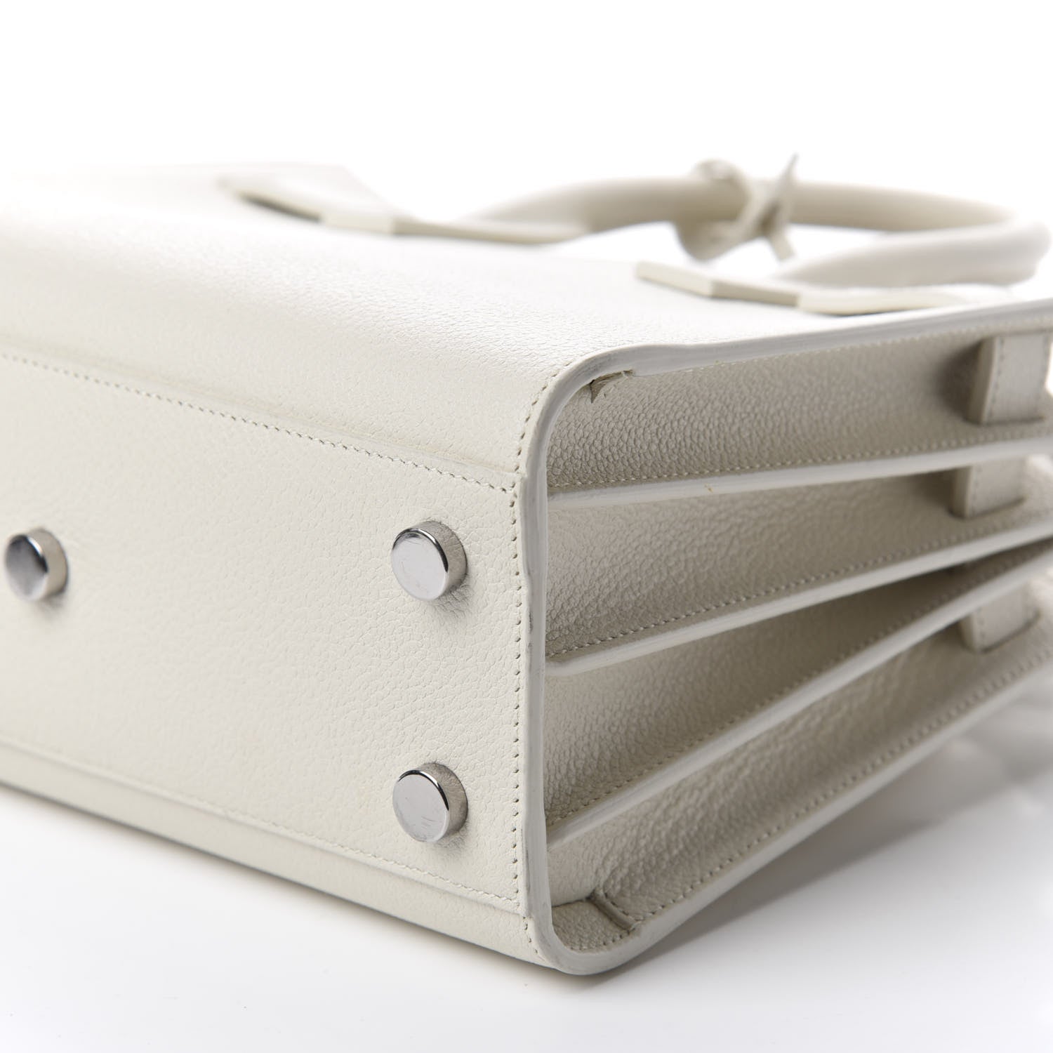 Saint Laurent Grained Calfskin Nano Sac de Jour Dove White 7 of 11
