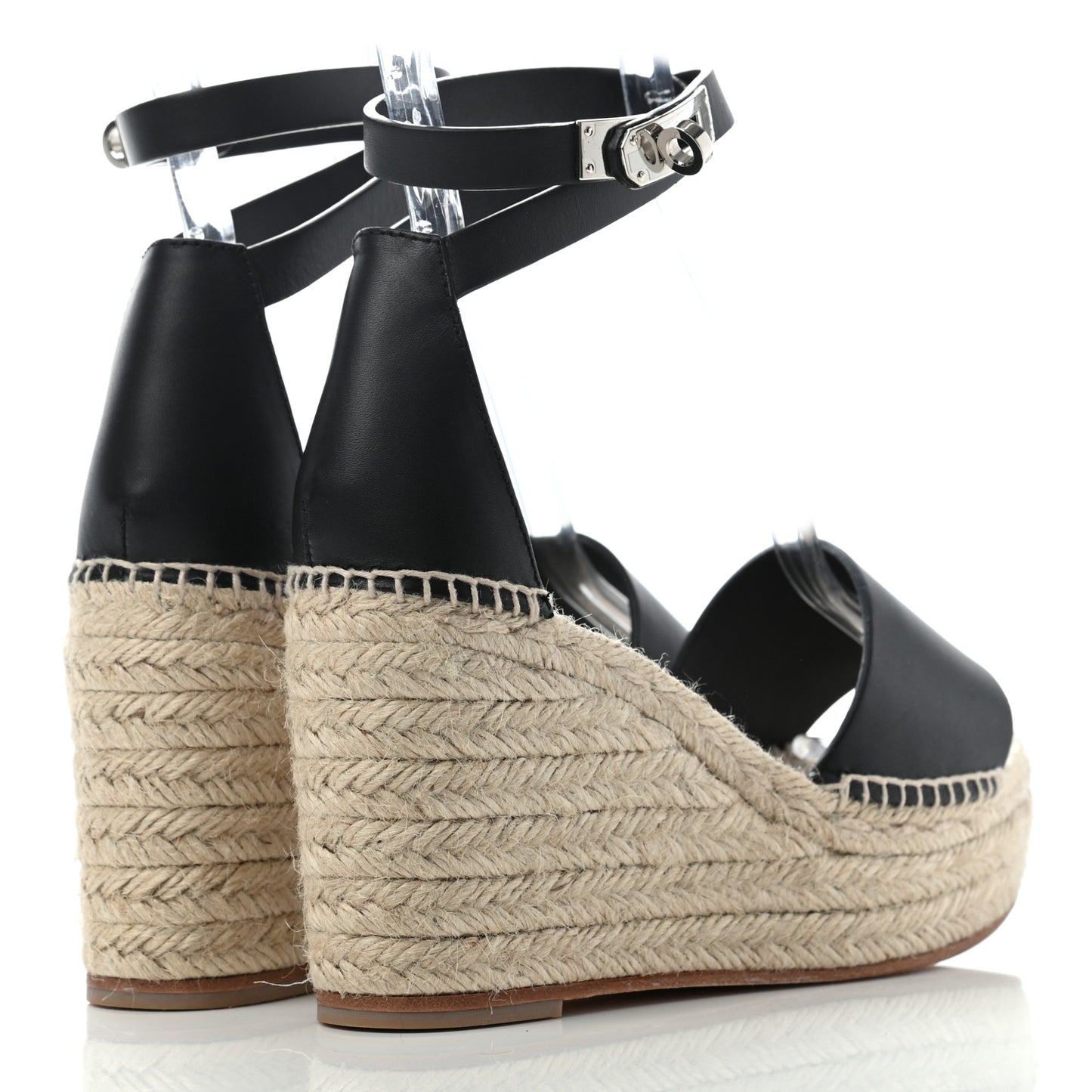 Calfskin Tipoli Espadrille Wedges 38 Black