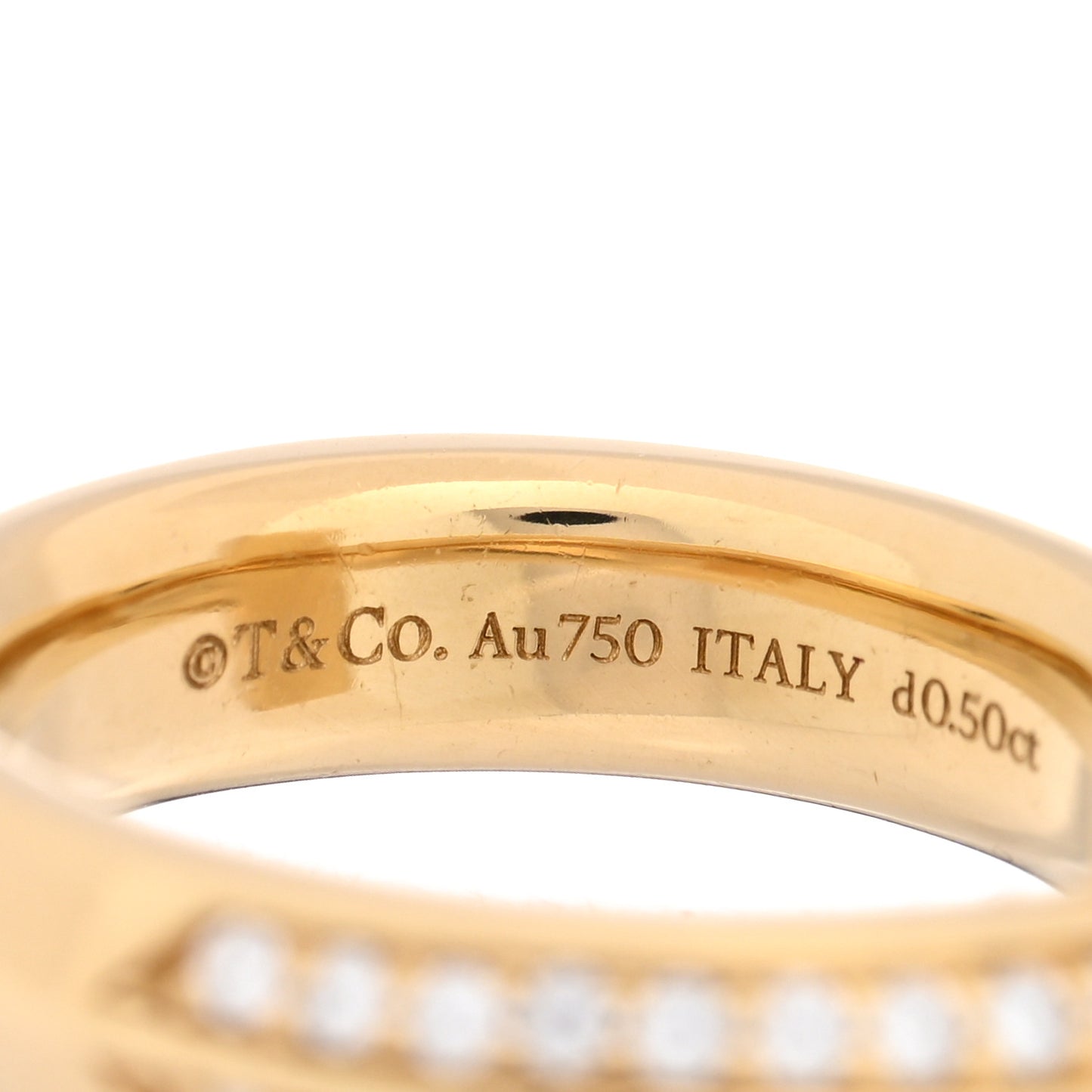 18K Yellow Gold Diamond Wide T T1 Ring 46 3.5