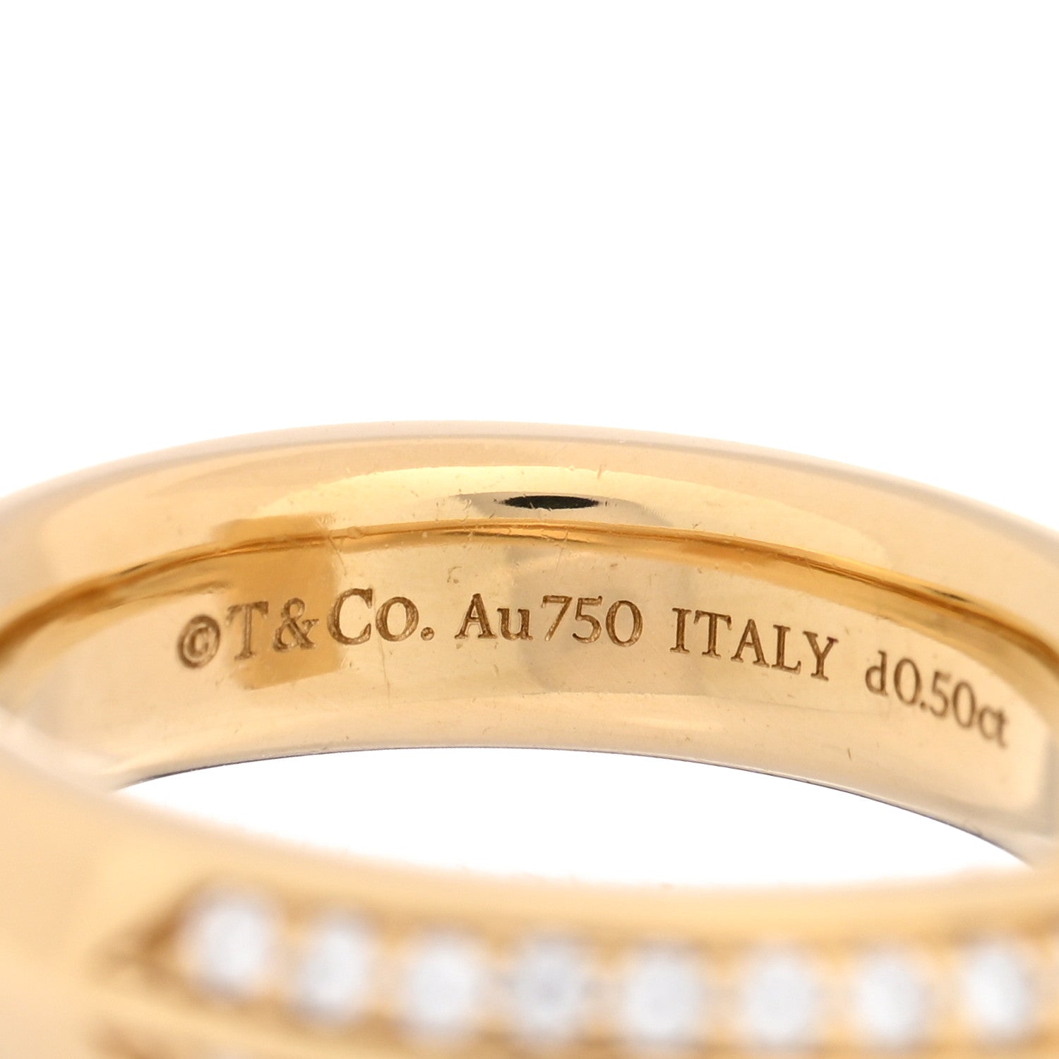 Tiffany 18K Yellow Gold Diamond Wide T T1 Ring 46 3.5 4 of 4