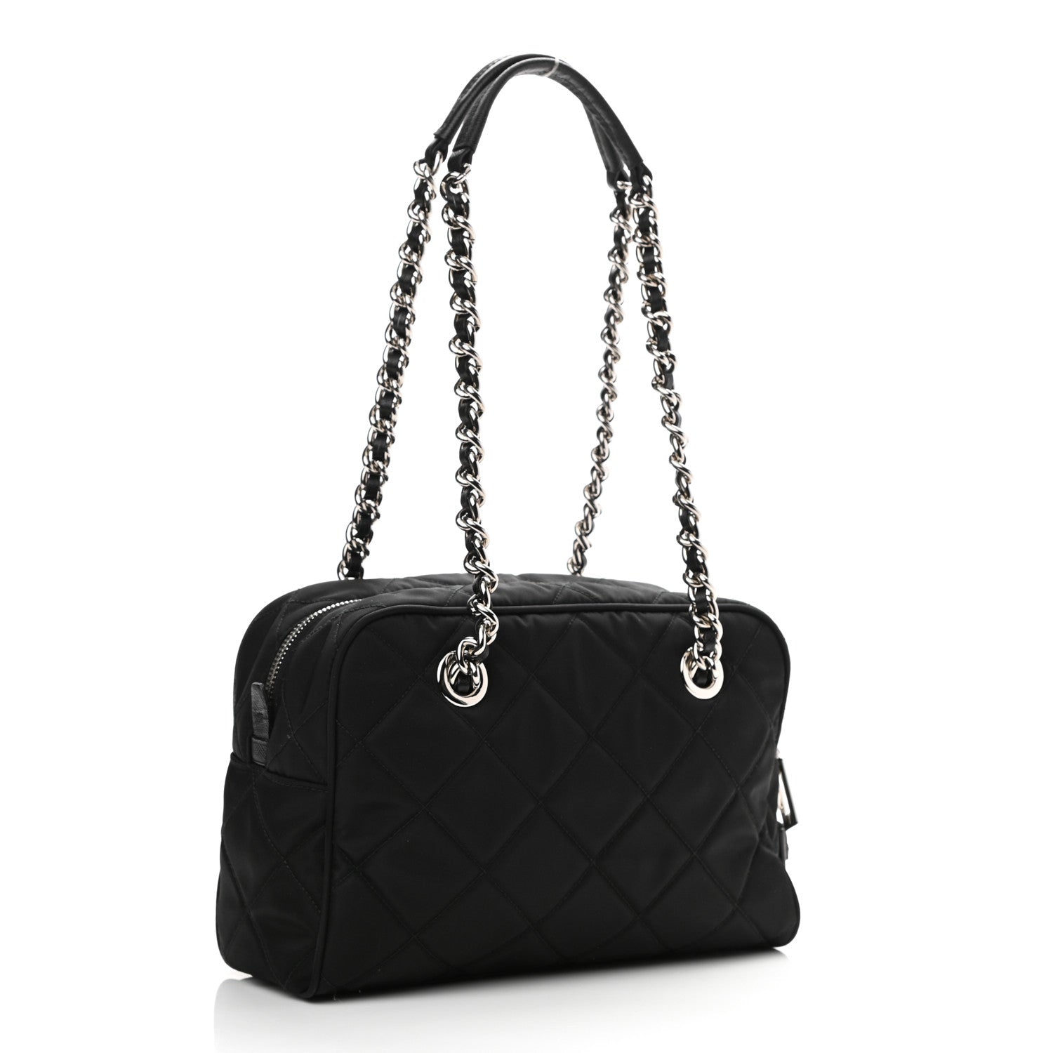 Prada Nylon Tessuto Impuntu Quilted Shoulder Bag Black 3 of 10