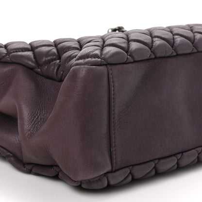 Chanel Iridescent Calfskin Small New Bubble Quilt Tote Plum 10 of 11