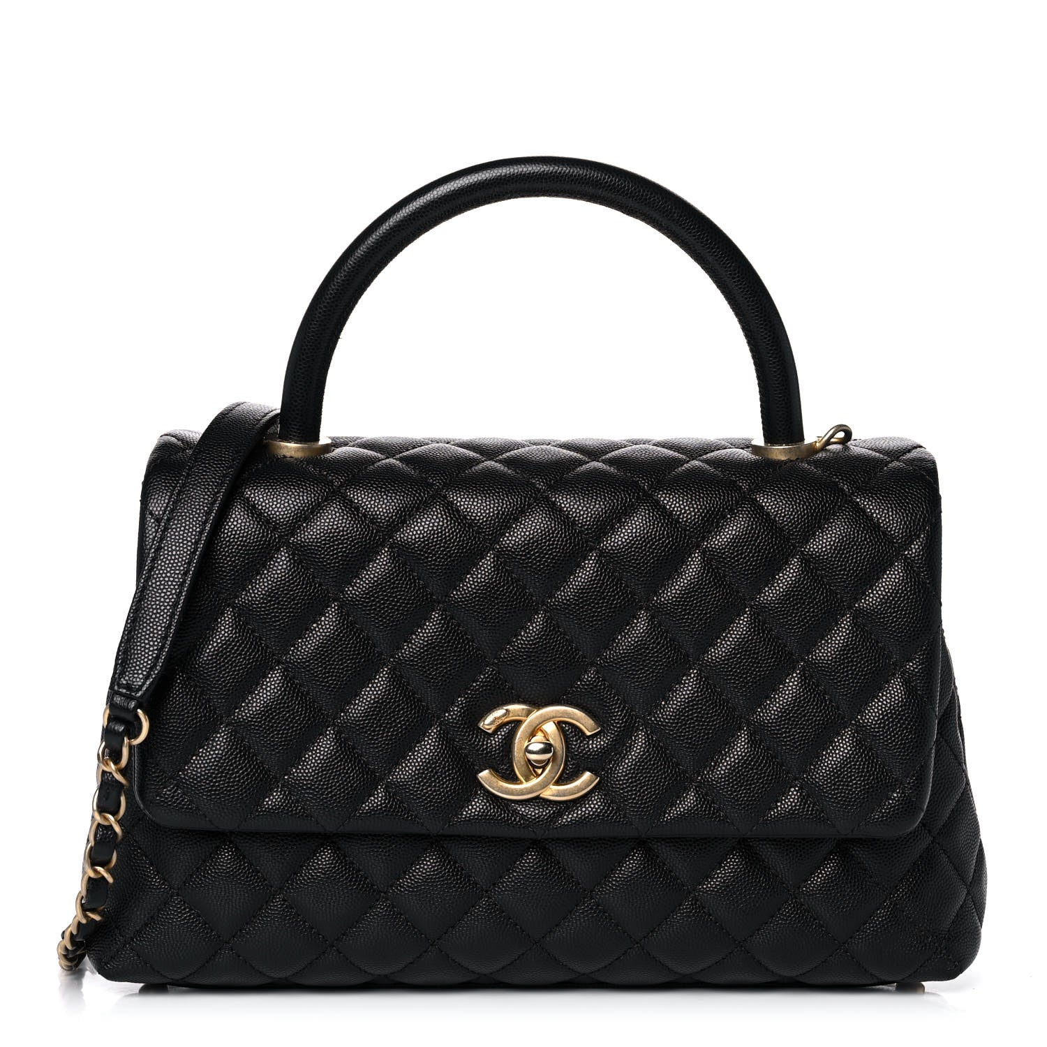 Chanel Caviar Quilted Small Coco Handle Flap Black 1 of 13