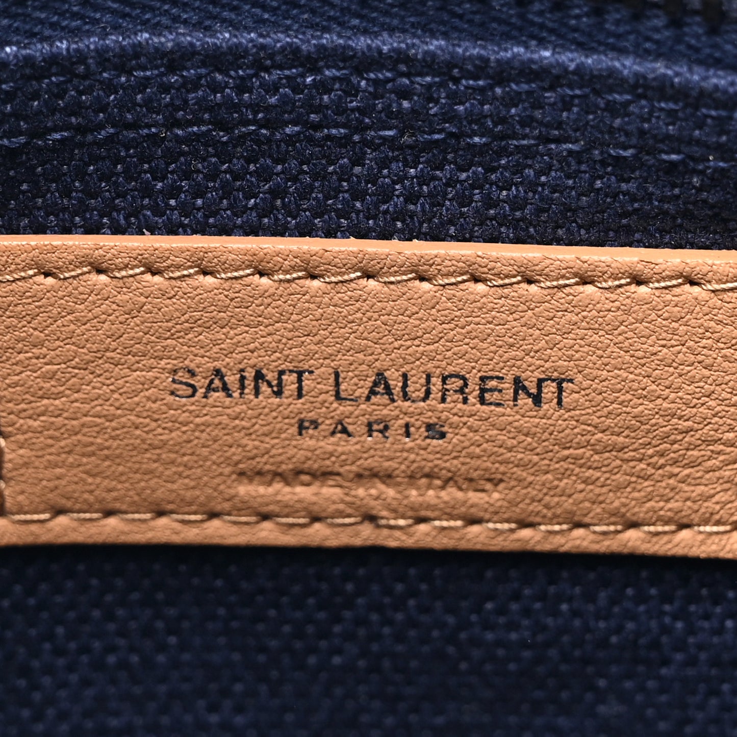 Linen Calfskin Rive Gauche Backpack Blue Rouge Eros