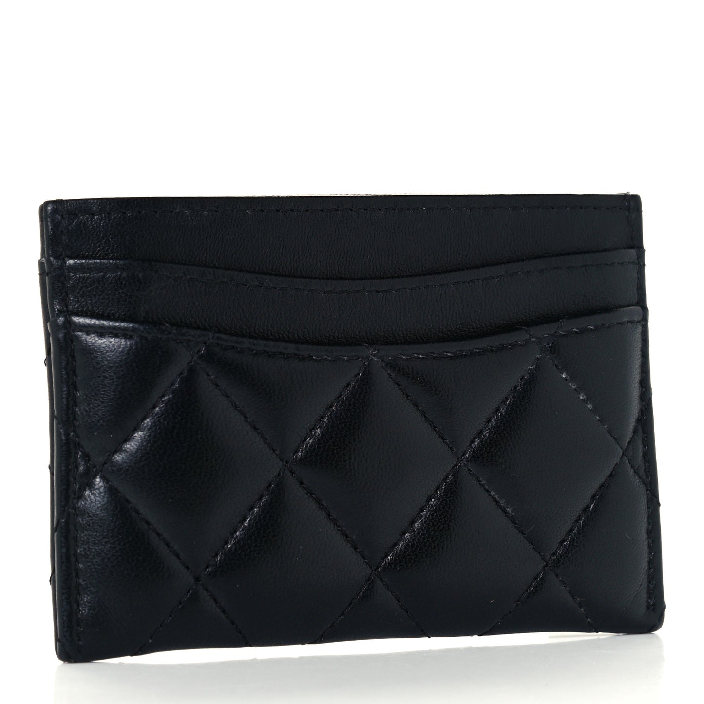 Lambskin Quilted Card Holder So Black