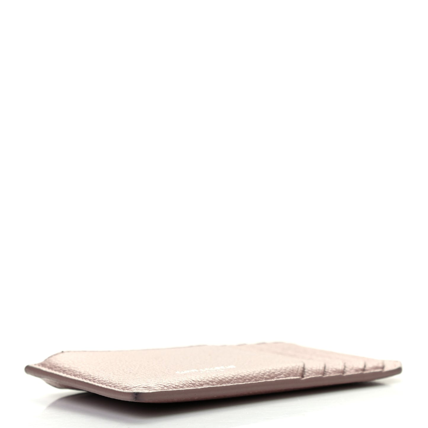 Grained Calfskin 5 Fragments Zip Pouch Card Holder Nude