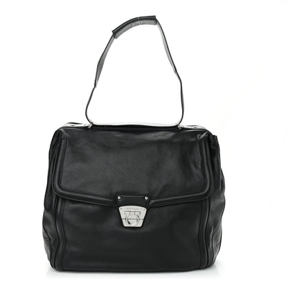 Salvatore Ferragamo Hammered Calfskin Satchel Black 1 of 10